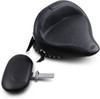 Mustang - 79104 - Wide Solo Seat - With Backrest - Black - Studded W/Concho - Softail '84-'99
