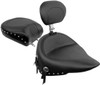 Mustang - 79104 - Wide Solo Seat - With Backrest - Black - Studded W/Concho - Softail '84-'99