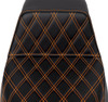 Saddlemen - 808-07B-17203 - Step-Up Seat - Front Lattice Stitch - Orange Stitch - FLH/FLT '08-'23