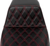 Saddlemen - 808-07B-17204 - Step-Up Seat - Front Lattice Stitch - Red Stitch - FLH/FLT '08-'23