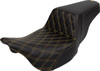 Saddlemen - 808-07B-17207 - Step-Up Seat - Front Lattice Stitch - Gold Stitch - FLH/FLT '08-'23