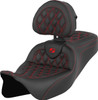 Saddlemen - 808-07B-182B4 - Roadsofa™ Seat - with Backrest - Red Stitch - FL '08-'23
