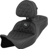 Saddlemen - 808-07B-182B5 - Roadsofa™ Seat - with Backrest - Silver Stitch - FL '08-'23