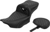Saddlemen - 823-07-190B6 - Roadsofa™ Extended Reach Seat - with Backrest - Honeycomb - White Stitch - FLTR/FLHX '23-'24