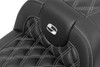 Saddlemen - 823-07-20605 - RoadSofa™ Seat - without Backrest - Carbon Fiber - Lattice Stitch - Silver Stitch - FL/FX '23-'24