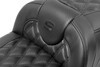 Saddlemen - 823-07-207B0 - Roadsofa™ Extended Reach Seat - with Backrest - Carbon Fiber - Lattice Stitch - FLTR/FLHX '23-'24