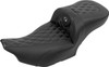 Saddlemen - 823-07-207B2 - Roadsofa™ Extended Reach Seat - without Backrest - Lattice Stitch - Gray Stitch - FLTR/FLHX '23-'24