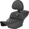 Saddlemen - 823-07-207B2 - Roadsofa™ Extended Reach Seat - without Backrest - Lattice Stitch - Gray Stitch - FLTR/FLHX '23-'24