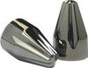 Ciro - 70017 - Bolt Caps - Engine - Fluted/Spike - 1/4" - Black Chrome
