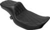 Drag Specialties Seats - Extended Reach Predator III Seat - Double Diamond - Black Stitching - Vinyl - FLH/FLT '23-'24