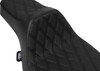 Drag Specialties Seats - Extended Reach Predator III Set - Vinyl - Black Double Diamond Stitch - FLH/FLT '23-'24