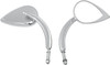 Drag Specialties - 06400387 - Mirror - Side View - Teardrop - Chrome - Curved/Long Stem - Each