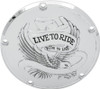 Drag Specialties - 11070157 - Live to Ride Derby Cover - 5-Hole - Chrome