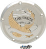 Drag Specialties - 11070555 - Live to Ride Derby Cover - 5-Hole - Gold - Touring/Trike