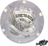 Drag Specialties - 11070629 - Live to Ride Derby Cover - 6-Hole - Chrome