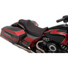Drag Specialties - Red Stitched Double Diamond Extended Reach Predator III Seat fits '08-'24 Touring Models (Except '23 FLHXSE/FLTRXSE) (Open Box)