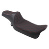 Drag Specialties - Red Stitched Double Diamond Extended Reach Predator III Seat fits '08-'24 Touring Models (Except '23 FLHXSE/FLTRXSE) (Open Box)