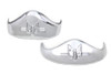 V-Twin - 50-0504 - Chrome Fender Tip Set - Fits 1936-1948 Harley-Davidson G, W, EL, 1941-1948 FL
