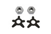 V-Twin - 8409-4T - Brake Shaft Nut and Lock Kit Chrome - Fits 1936-1940 Harley-Davidson EL, 1941-1957 FL, 1938-1948 UL