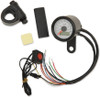 Drag Specialties - 1-7/8" Mini Electronic Speedometer w/ Indicator Lights - Gloss Black