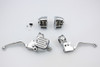 V-Twin - 22-0804 - Contour Style Chrome Handlebar Control Kit - Fits 1996-2006 Harley-Davidson FXST, 1996-2003 XL, 1996-2006 FLST, FXDWG, FXD