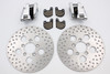 V-Twin - 23-0259 - Front Dual Disc Calipers and 10 inch Disc Kit - Fits 1980-1983 Harley-Davidson FXWG, 1978-1983 XL, FX