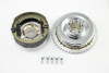 V-Twin - 23-0877 - Rear Mechanical Brake Drum Kit Chrome - Fits 1937-1948 Harley-Davidson UL, 1936-1940 EL, 1947-1957 FL