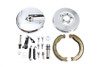 V-Twin - 23-9204 - Front Brake Backing Plate Kit Left Side Satin Chrome - Fits 1949-1966 Harley-Davidson FL