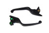 V-Twin - 26-0001 - Matte Black Smooth Wide Hand Lever Set - Fits 2015-2022 Harley-Davidson FLSTN, 2017-2022 FXSB, 2015-2022 FLSTC, FLSTF