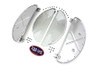 V-Twin - 27-0373 - Half Moon Footboard Set Chrome - Fits 1940-1965 Harley-Davidson G, FL