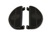 V-Twin - 27-0907 - Driver Black Footboard Set with Bullseye Design - Fits 1940-1984 Harley-Davidson FL, 1940-1946 U, 1940-1952 W, 1941-1972 G
