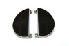 V-Twin - 27-0908 - Half Moon Footboard Set Chrome - Fits 1940-1984 Harley-Davidson FL, 1940-1946 U, 1940-1952 W, 1941-1972 G
