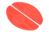 V-Twin - 28-0406 - Red Oval Footbaord Set - Fits 1940-1965 Harley-Davidson FLH, FL