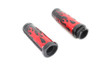 V-Twin - 28-0890 - Red Flame Style Grip Set with Black Ends - Fits 1996-2017 Harley-Davidson FXD, 1996-2007 FLT, 1996-2015 FLST, FXST