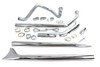V-Twin - 29-1192 - True Dual Chrome Exhaust System - Fits 1970-1984 Harley-Davidson FL