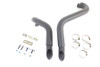 V-Twin - 30-0021 - Straight Down Drag Pipe Set Black with Heat Shields - Fits 1986-2017 Harley-Davidson FXST
