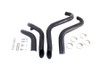 V-Twin - 30-0021 - Straight Down Drag Pipe Set Black with Heat Shields