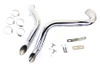 V-Twin - 30-0022 - Straight Down Drag Pipe Set Chrome with Heat Shields