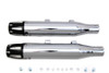 V-Twin - 30-1611 - Chrome Highlighted Revolver Tip Muffler Set - Fits 2014-2017 Harley-Davidson XL