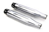 V-Twin - 30-1614 - Chrome Tapered Revolver Tip Muffler Set