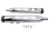 V-Twin - 30-1916 - Wyatt Gatling Muffler Set Chrome With Black Revolver Tips