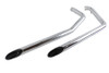 V-Twin - 30-3056 - Exhaust Drag Pipe Set with Short Black Slash Tips - Fits 2007-2017 Harley-Davidson FLST, FXST
