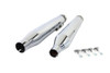 V-Twin - 30-4015 - Wyatt Gatling Muffler Set Chrome with Black 2 Ring Comet Tip