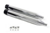 V-Twin - 30-4095 - Wyatt Gatling Chrome Muffler Set with Black Gun Barrel Ends - Fits 1995-2016 Harley-Davidson FLT