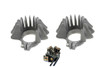 V-Twin - 31-1764 - XL Finned Header Clamp Set - Fits 1957-1985 Harley-Davidson XL