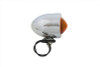 V-Twin - 33-0400 - Chrome Bullet Marker Lamp Amber Single Filament