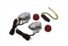 V-Twin - 33-0674 - Clear Lens with Red LEDs Marker Lamp Set