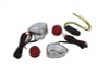 V-Twin - 33-0674 - Clear Lens with Red LEDs Marker Lamp Set