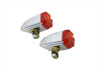 V-Twin - 33-0675 - Red Lens with Amber LED Marker Lamp Set