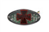 V-Twin - 33-0750 - Oval Tail Lamp with Maltese Inset Clear Lens with Red Cross